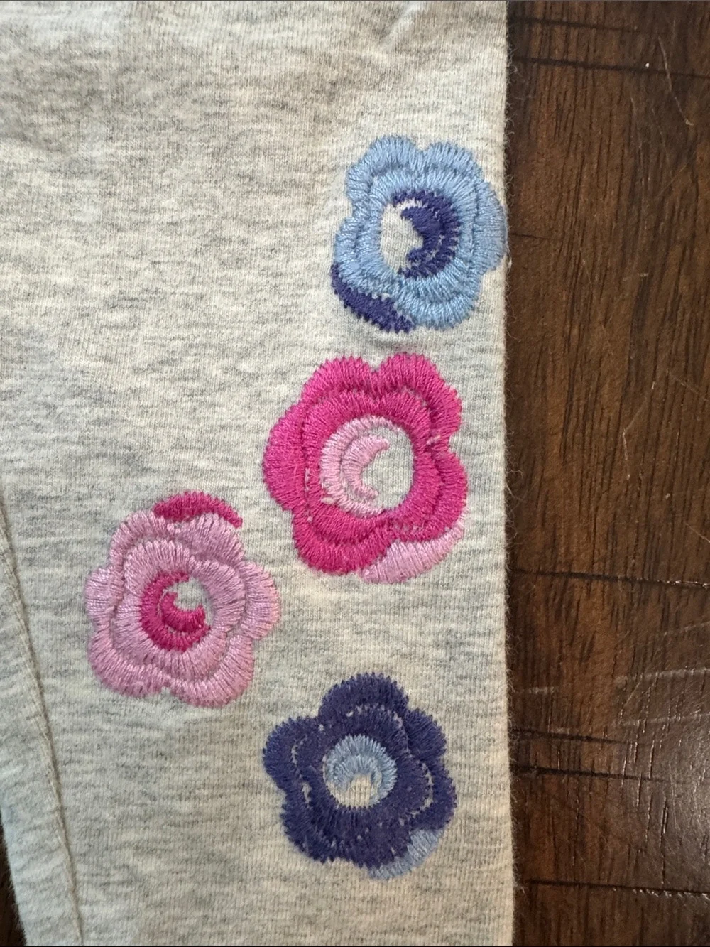 Gymboree Pink, Purple & Blue Striped Girls Set with Floral Appliqués